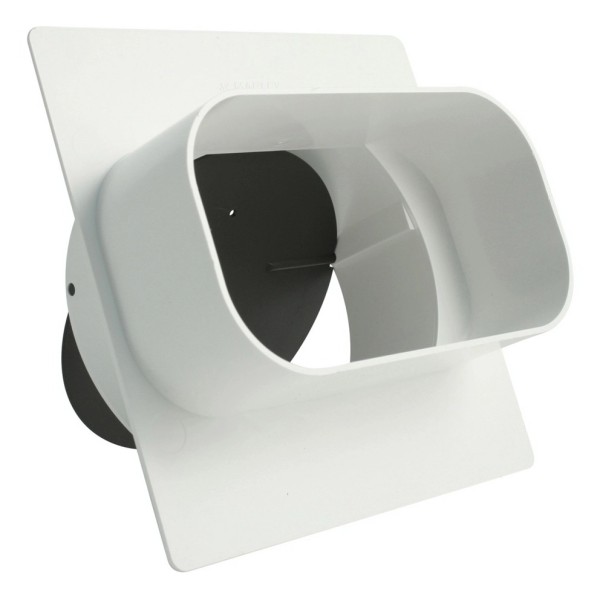 Flachkanal 125 Adapter rund/eckig Ø 125 mm mit Rückstauklappe