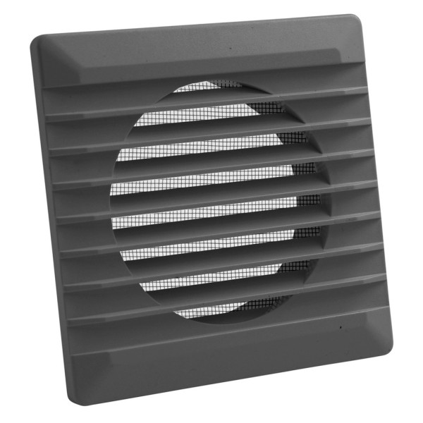 Lüftungsgitter Ø 125 mm Kunststoff anthrazit mit Fliegengaze