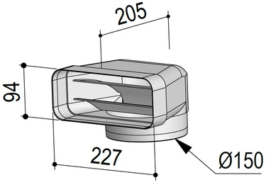 BERBEL Abluft 150 Flachkanal Umlenkstück