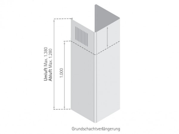 Schachtverlängerung Grundschacht Wandhaube 1m