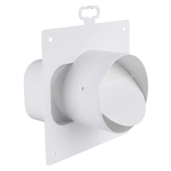 Flachkanal 125 Adapter rund/eckig Ø 100 mm mit Rückstauklappe