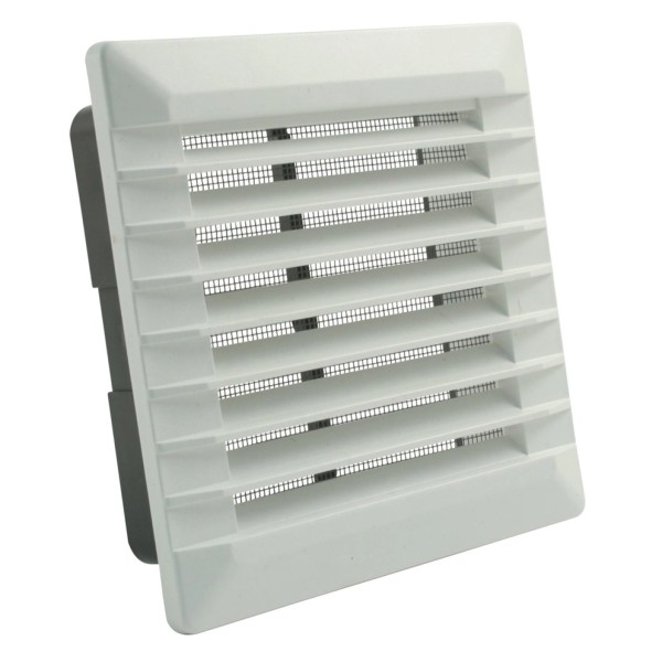 Lüftungsgitter 118x128/140x140 Einbau in Mauerwerk mm Kunststoff weiß