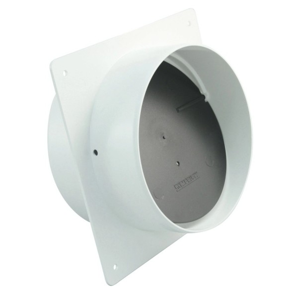 Maueranschlussstutzen 125/125 rund mit Rückstauklappe