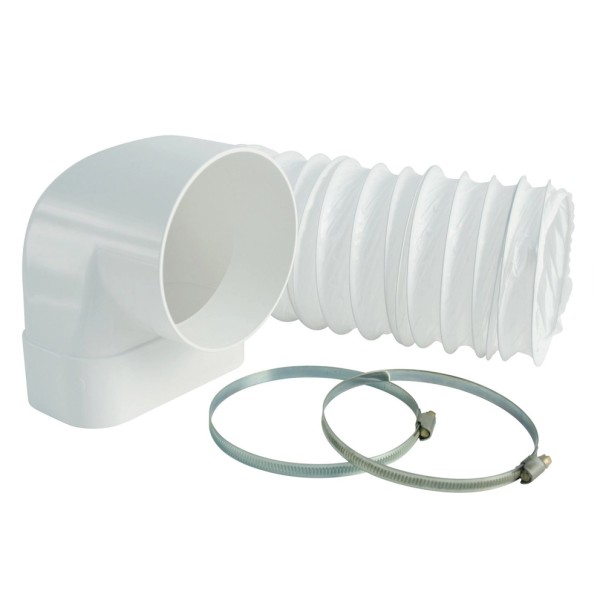 Flachkanal 125 Umlenkstück mit Schlauch Ø 125 mm