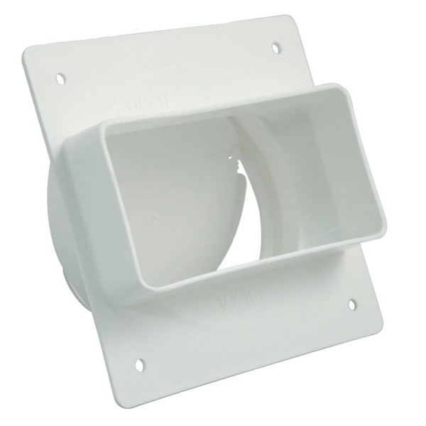 Flachkanal 100 Adapter rund/eckig Ø 100 mm mit Rückstauklappe