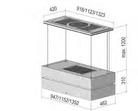 BERBEL Deckenanschluss mit Glasverkleidung 135 WS