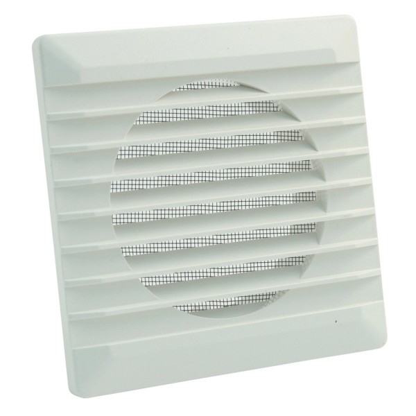 Lüftungsgitter Ø 125 mm Kunststoff weiß mit Fliegengaze