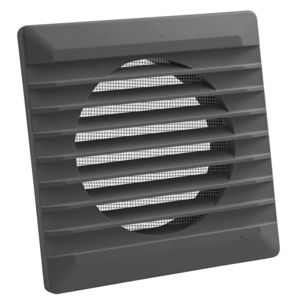 Lüftungsgitter Ø 100 mm Kunststoff anthrazit mit Fliegengaze