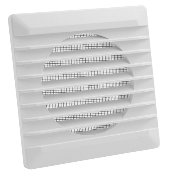 Lüftungsgitter Ø 100 mm Kunststoff weiß mit Fliegengaze
