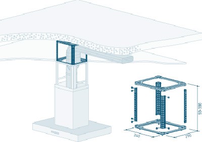 BERBEL Deckenkonsole für BERBEL-Inselhauben bis 300 mm