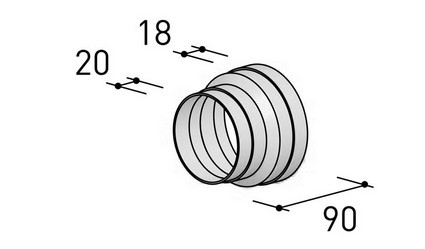 BERBEL Abluft 125/100 Reduzierstück für Rundrohr