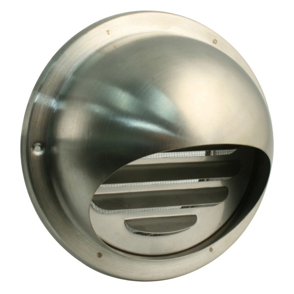 Ablufthaube Ø 100 mm Edelstahl mit Fliegengaze